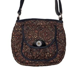 Brighton Quilted Crossbody Bag Purse Floral Brown-08